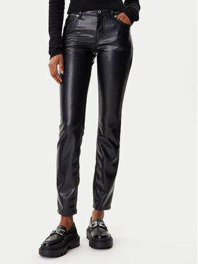 HUGO HUGO Штани зі штучної шкіри Hilano-1 50546790 Чорний Slim Fit