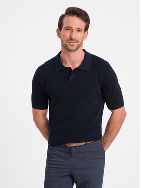 Ombre Ombre Polokošile OM-POSS-0117 Tmavomodrá Regular Fit