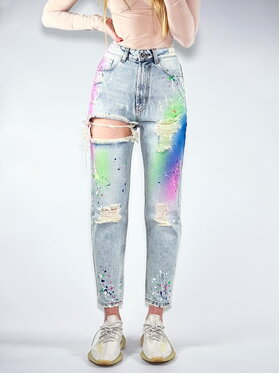 MissDenim MissDenim Spodnie damskie Mom Niebieski Mom Fit