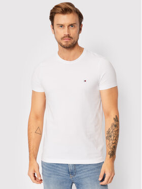 Tommy Hilfiger Tommy Hilfiger Marškinėliai Core Stretch MW0MW27539 Balta Slim Fit