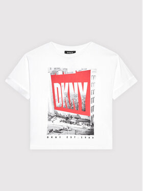 DKNY DKNY T-Shirt D35R60 M Biały Relaxed Fit