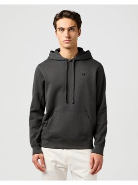 Wrangler Wrangler Bluza SIGN OFF HOODIE Czarny Regular Fit