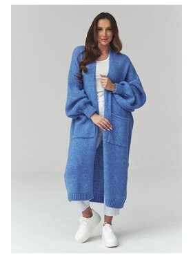 Makadamia Makadamia Sweter S172 Niebieski Loose Fit
