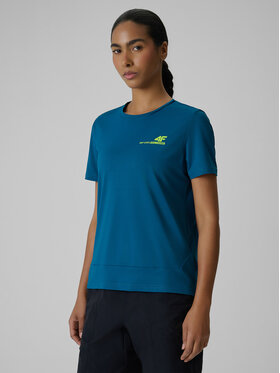 4F 4F Koszulka rowerowa GET LOST FEEL FOUND Turkusowy Regular Fit