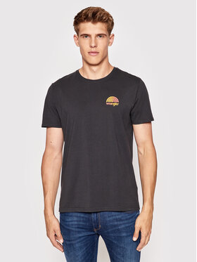 Wrangler Wrangler T-Shirt Rainbow W7D2D3XV6 Czarny Regular Fit