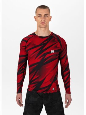 PITBULL PITBULL Longsleeve Dot Camo II Czerwony Slim Fit