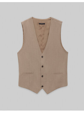 Borgio Borgio Kamizelka garniturowa kamizelka_raiano_br Brązowy Slim Fit