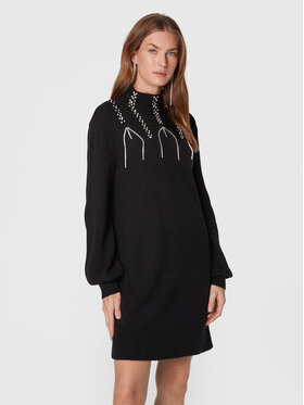 TWINSET TWINSET Trikotažinė suknelė 222AP3334 Juoda Relaxed Fit