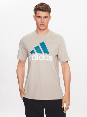 adidas adidas Tričko Essentials Single Jersey Big Logo T-Shirt IJ8575 Béžová Regular Fit