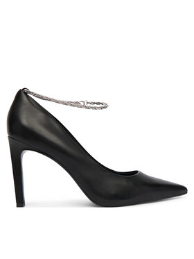 Calvin Klein Calvin Klein Lodičky Ess Stiletto Hdw Chain Lth 90 HW0HW02718 Černá