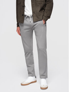 Ombre Ombre Spodnie dresowe OM-PABS-0304 Szary Slim Fit