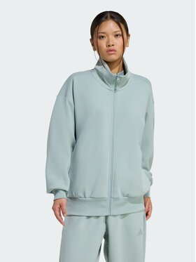 adidas adidas Bluza Soft Lux Loose Full-Zip Zielony Loose Fit