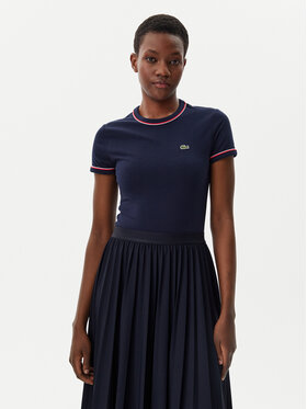Lacoste Lacoste Tričko TF0347 Tmavomodrá Slim Fit