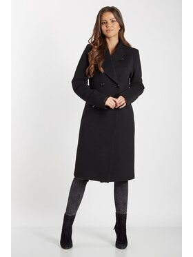 Salme Salme Vlněný kabát Dorota Černá Regular Fit