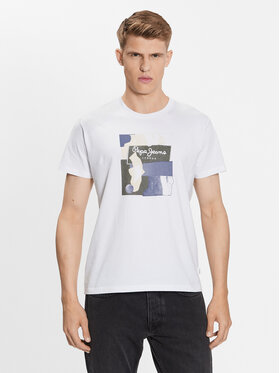 Pepe Jeans Pepe Jeans Tricou Oldwive PM508942 Alb Regular Fit