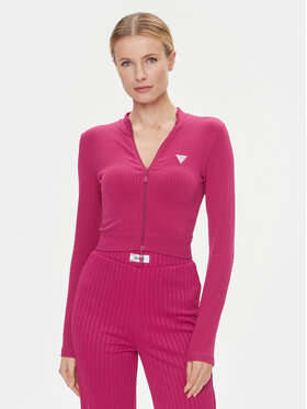 Guess Guess Bluză V4RP01 Z3CC0 Roz Slim Fit