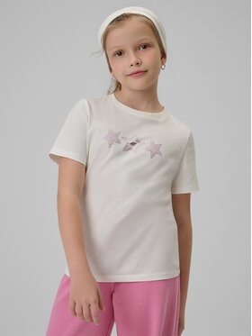 4F 4F T-Shirt 4FJRSS26TTSHF3455-11S Biały Regular Fit