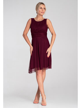 FIGL FIGL Sukienka koktajlowa M1208 Bordowy Flared Fit