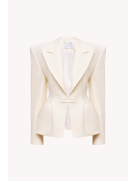 Epuzer Epuzer Marynarka Phoenix Peplum Kremowy Standard Fit