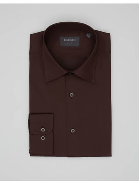Borgio Borgio Koszula simala 00650 Brązowy Slim Fit