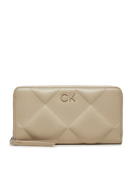 Calvin Klein Calvin Klein Duży Portfel Damski Quilt K60K611782 Beżowy