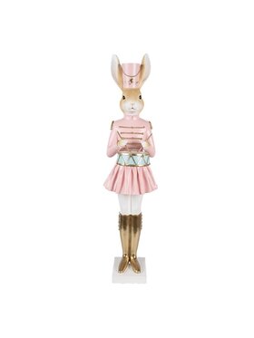 MIAhome MIAhome Figurka dziewczynka Królik w różowym mundurku 79 cm Kolorowy