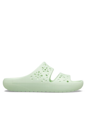 Crocs Crocs Klapki Classic Floral Cutout Sandal 210966 Zielony