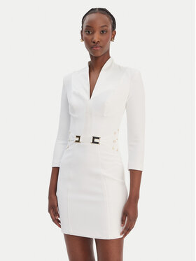 Elisabetta Franchi Elisabetta Franchi Rochie cocktail AB-869-61E2-V520 Alb Regular Fit