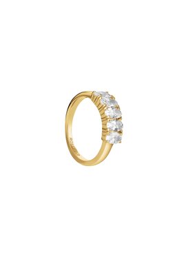Rosefield Rosefield Pierścionek Oval Crystal Ring Złoty