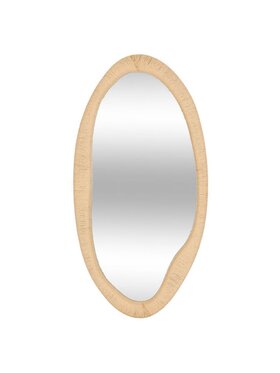 MIAhome MIAhome Lustro ścienne owalne plecione 114x58 cm Beżowy