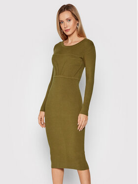 Fracomina Fracomina Úpletové šaty F321WD5013K48201 Zelená Slim Fit