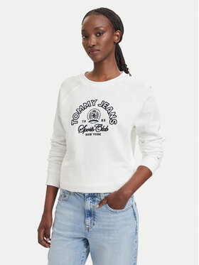 Tommy Jeans Tommy Jeans Суитшърт Heritage Logo DW0DW22821 Бял Regular Fit