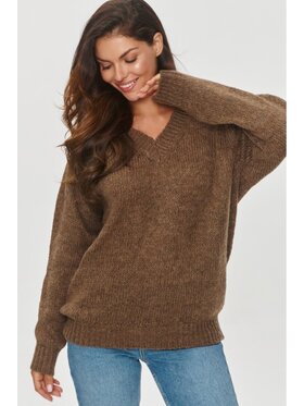 Makadamia Makadamia Sweter S152 Brązowy Regular Fit