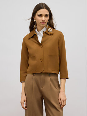 Oltre Oltre Giacca in similpelle R362R002244N022 Marrone Boxy Fit