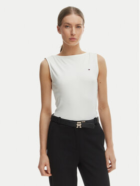 Tommy Hilfiger Tommy Hilfiger Marškinėliai WW0WW47807 Écru Slim Fit