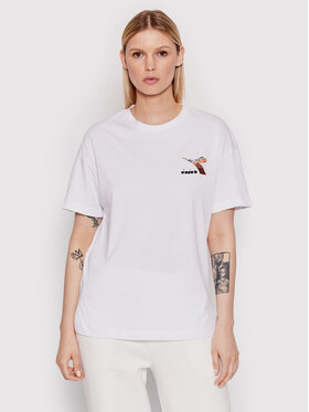 Diadora Diadora T-Shirt Floss 102.178185 Biały Regular Fit