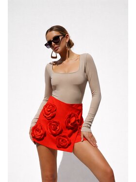 LilaLou LilaLou Spódnica mini Lady Love Czerwony Slim Fit