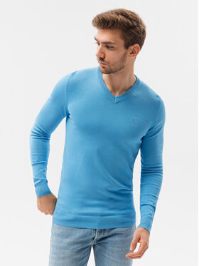 Ombre Ombre Sweter E191 Niebieski Regular Fit