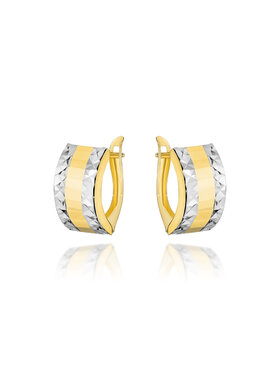 Fugart Fugart Kolczyki Kolczyki złote z diamentowanymi brzegami szerokie FUG7-25-K01178-2 Złoty