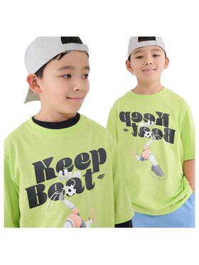 4F 4F T-Shirt 4FJASAW24TTSHM2596-72S Zielony Oversize