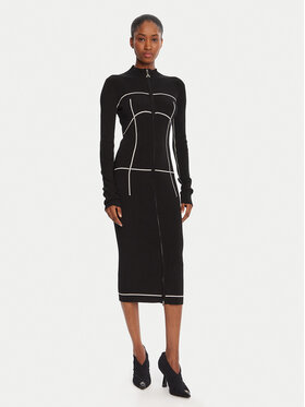 Patrizia Pepe Patrizia Pepe Sukienka dzianinowa 8A1522 K265 FG09 Czarny Regular Fit