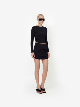 La Mania La Mania Spódnica mini WAVE Czarny Basic Fit