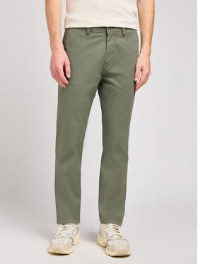 Lee Lee Spodnie materiałowe SLIM CHINO Zielony Loose Fit