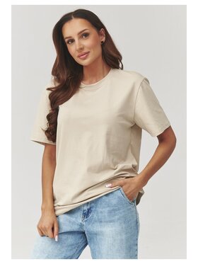 Makadamia Makadamia Bluzka C41 Beżowy Loose Fit