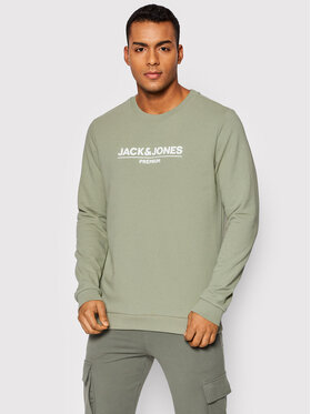 Jack&Jones PREMIUM Džemperis Branding 12205732 Žalia Regular Fit