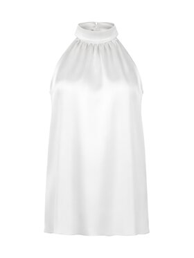 Cat&Cat Cat&Cat Top jedwabny z dekoltem typu halter Bílá Regular Fit