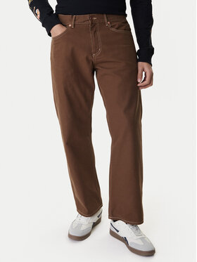 RVCA RVCA Kalhoty z materiálu Dayshift 23A113502 Hnědá Relaxed Fit