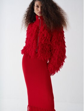 La Mania La Mania Bluza FRINGE Czerwony Basic Fit