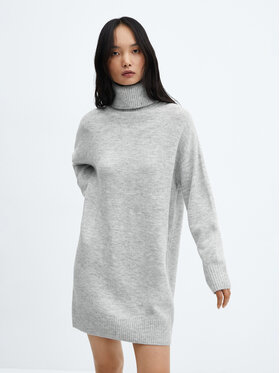 Mango Mango Úpletové šaty Taldora 57087737 Šedá Regular Fit