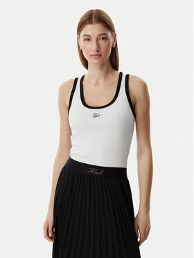 KARL LAGERFELD KARL LAGERFELD Top B2W17003 Bílá Slim Fit